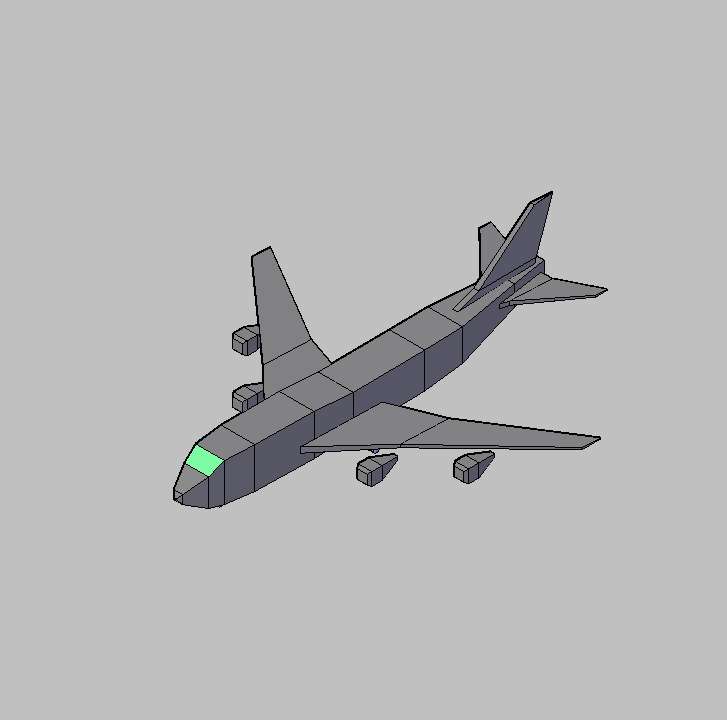 Bloque Autocad Vista de Avión Diseño 03 Bibliot. 2D-3D en 3D